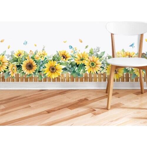 Sunflower Wall Stickers Living Room Bedroom Decoration Flowers Home Decor Murals Art Wall Nursery Decals Posters