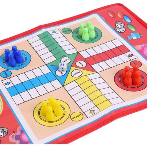 New Portable Snakes And Ladders Puzzle Folding Snake Chess Toys For Children Game Preschool Training Family party Game Gifts Set