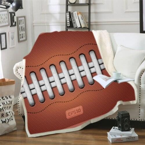 New Blanket Fashion Adult Children 3D Digital Printing Rugby Cotton Velvet Thick Blanket Wholesale