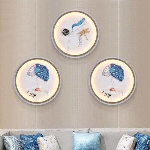 New Chinese Style Wall Lamp Bedroom Bedside Lamp Chinese Style Living Room Background Wall Lamp Decoration Led Study Mural Lamp