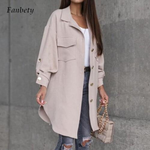 Sexy Turn-down Collar Button Jacket Coat Women Elegant Solid Long Tops Outerwear Autumn Long Sleeve Loose Streetwear Cardigan