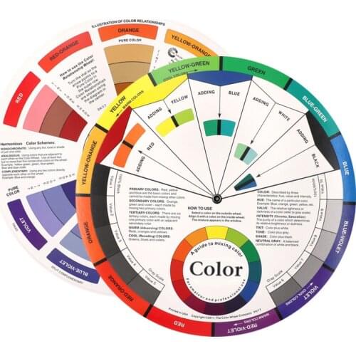 1PCs Professional Tattoo Nail Pigment 12 Color Wheel Paper Card Three-tier Design Mix Guide Round The Central Circle Rotates