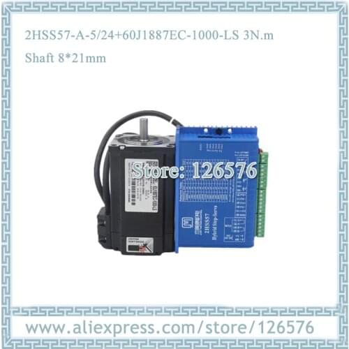 Total Closed loop stepper motor NEMA24 3N.m 60J1887EC-1000 + 2HSS57 2 phase hybrid stepper servo driver