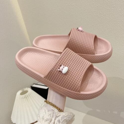 Lisapie Women Home Slippers Cute Cartoon Animal Summer Bathroom Ladies Open toes Slides Non-slip Indoor Couples Shoes Flip Flops