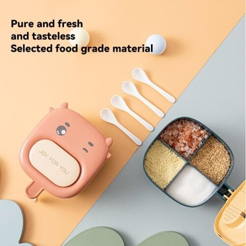 Nordic Style Spice Rack Organizer Sugar Bowl Salt Shaker Seasoning Container Spice Boxes With Spoons Kitchen Storage Jar Set