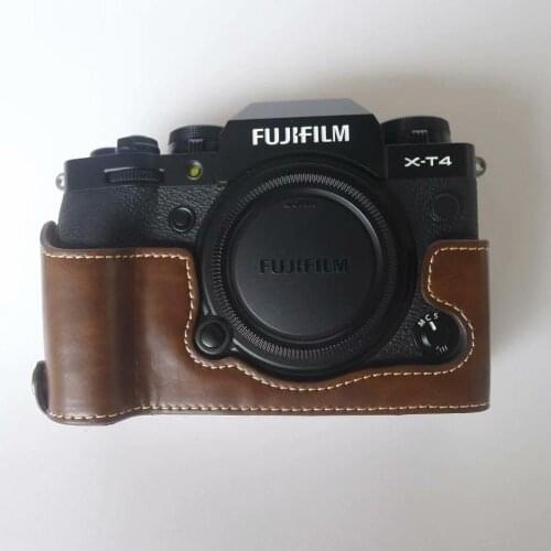 Camera Bag PU Leather Half Body Set Cover For Fujifilm FUJI X-T4 XT4 Bottom Case With Battery Opening