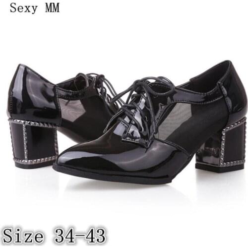 Summer High Heels Pumps Women Oxfords Career Campus Shoes Woman High Heel Shoes Kitten Heels Size 34 - 40 41 42 43