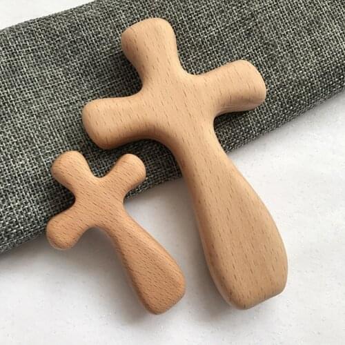 Solid Wooden Christian Cross Decoration Religious Church Ornament for Car Home Chapel Decor Minimalist European Style