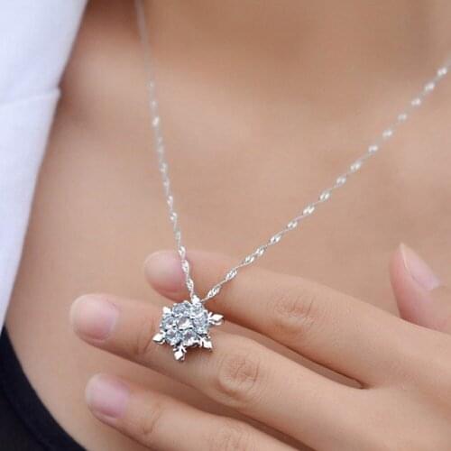 Vintage Snow Necklace Snowflake Pendant Accessory Style