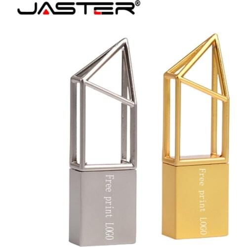 JASTER USB 2.0 free personalized customization Metal waterproof Memory Stick 4GB 16GB 32GB 64GB Flash Disk Silver Pen Drive Gift