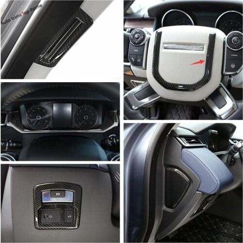 Yimaautotrims Carbon Fiber Look Interior Refit Kit Dashboard / Head Lamp Cover Trim For Land Rover Range Rover Velar 2018 - 2021