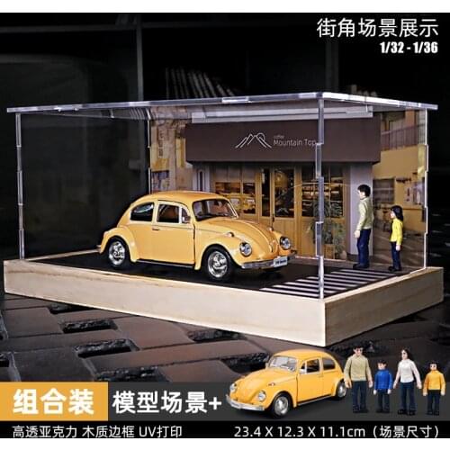1:32 Simulation Car Collection Garage Model Car Scene Display Box Japanese Street Scene Model Dust Box Premium Gift