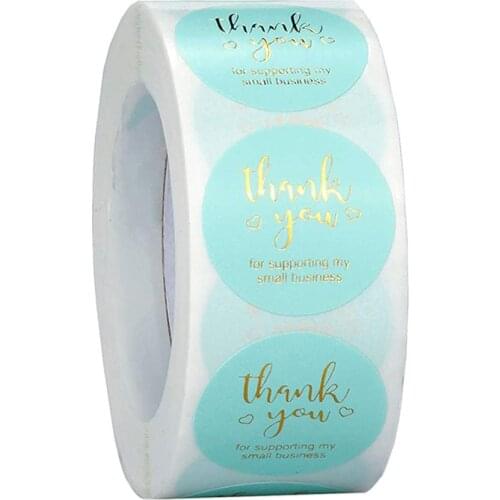 1inch Thank You Stickers Gift Package Seal Labels 50-500pcs Handmade Stickers Scrapbooking Material For Wedding Shopping Decor