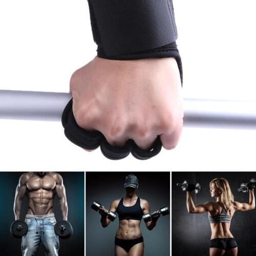 1 PC Nylon Training Bracer Glove Weight Lifting Training Sport Wrist Bandage Anti Skid Half Finger Gym Exercise Fitness Dumbbell