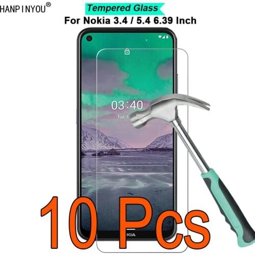 10 Pcs/Lot For Nokia 3.4 / 5.4 6.39" 9H Hardness 2.5D Ultra-thin Toughened Tempered Glass Film Screen Protector Guard