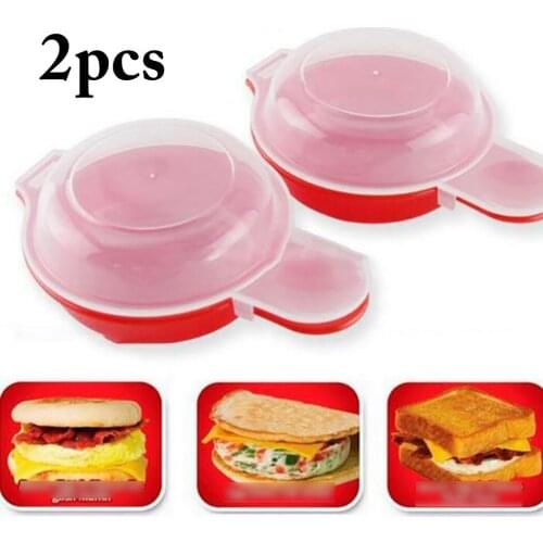 2Pcs/Set 1 Minute Fast Eggs Hamburg Omelet Maker Easily Eggwich Cooking Tool Microwave Cheese Eggs Cooker Kitchen Cooking Tool