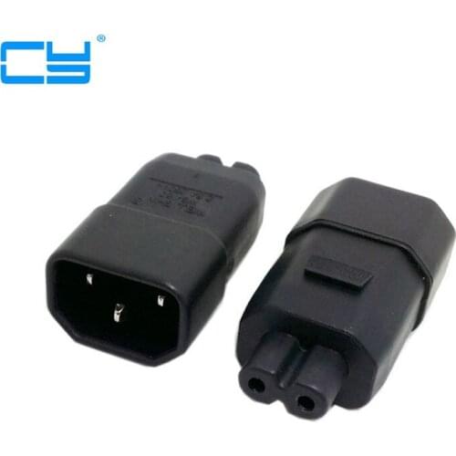 2pcs Standard Molded IEC 320 IEC320 C14 Socket to IEC C7 Plug AC Power Adapter Set UL Approved