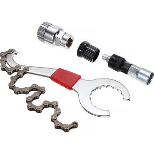 4pcs Bicycle Repair Tool Kits Tail Hook Mountain Bike Chain Cutter Chain Removel Bracket Freewheel Crank Puller Remover