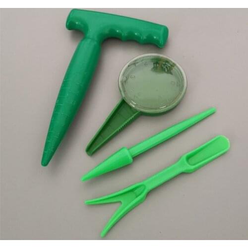 4 Pcs Mini Sowing Seeds Dispenser Distributor Traditional Dibber and Widger Set H55A