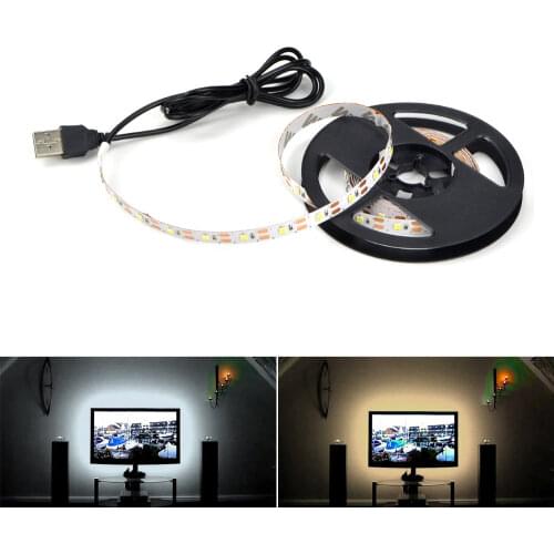 5V 50CM 1M 2M 3M 4M 5M USB Cable Power LED Strip light lamp Tape SMD 5050 2835 Christmas Decor String For TV Background Lighting