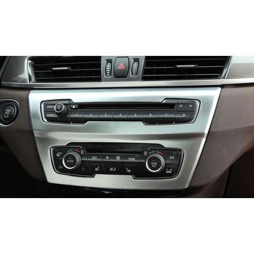 ABS Chrome Car Interior Center Control Frame Panel Cover Decoration Sticker For BMW X1 F48 2016 2017 Car Accessories