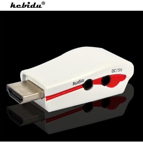 HDMI-compatible to VGA Adapter with Audio Cable Power Male To Female 1080p HDMI-compatible to VGA Converter For PC/TV for PS3