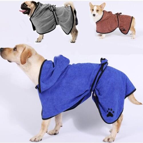 Dog Bathrobe XS-XL Pet Dog Bath Towel for Small Medium Large Dogs Microfiber Super Absorbent Pet Drying Towel
