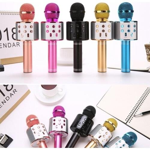 Wireless Bluetooth Karaoke Microphone Multifunctional Handheld Capacitive KTV Singing Phone Microphone Speaker for Android iOS