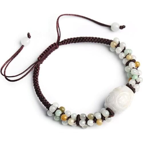 Women Bracelets Bangles AAA Jadeite Emerald Bracelets Carvd Dragon Pattern Lucky Beads Bracelets Gift for Womens Jade Jewelry