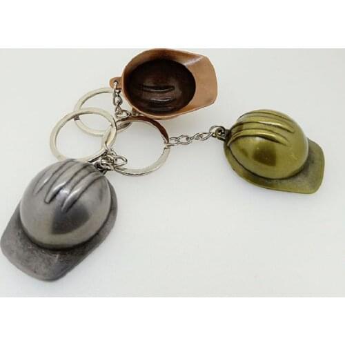 High quality safety helmet keychain 3D hard hat key chain key holder creative portachiavi chaveiro llaveros hombre bag charm