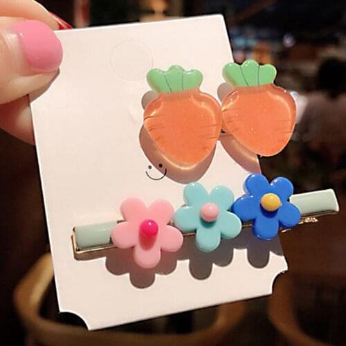 QCOOLJLY Flower Hair Clips for Girls Colorful Hairpin Headdress Clip Barrettes Ins Fashion Floral Hair Accessories Female