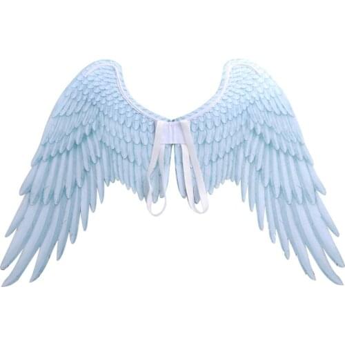 Angel Wings Kids Girls Printed Feather Angel Wings Dress Up Accessory for Mardi Gras Halloween Cosplay Pretend Play Halloween