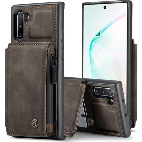 For Samsung Galaxy Note 10 Zipper Purse Flip Cover Smart Card Slot Shockproof Full Protective Cover For Samsung Galaxy Note 10