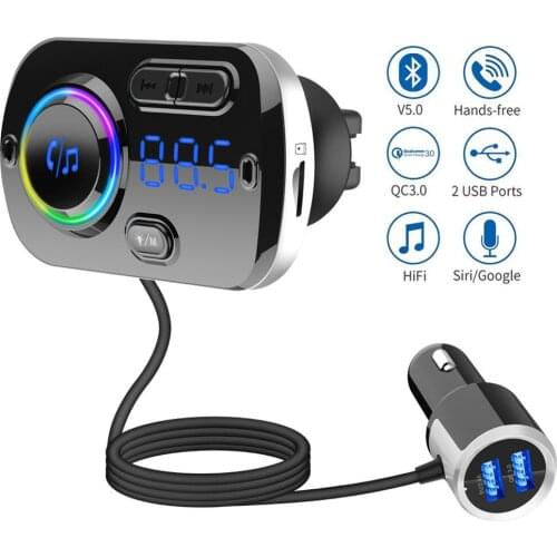 Bluetooth 5.0 FM Transmitter Car Charger Modulator Handsfree Car Radio Power Adapter MP3 Player Audio Bluetooth Transmitter