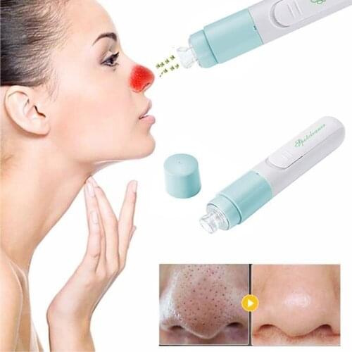 1pc Blackhead Remover Beauty Tool Green Mini Pore Acne Cleaner Blackhead Remove Exfoliating Vacuum Suction Facial Cleansing Tool