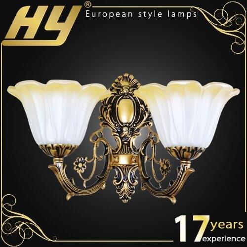 Classical school europe style art Gallery luxury hotel bedroom Metal carving technology wall lamp