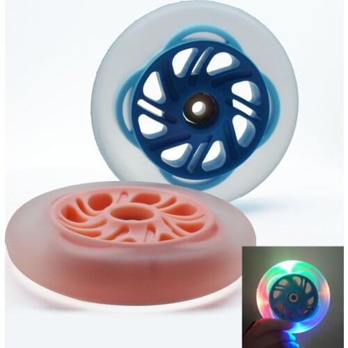 125mm colorful light LED skating wheel for inline speed marathon skating 125 scooter wheels 4-LED beads colourful flash shine