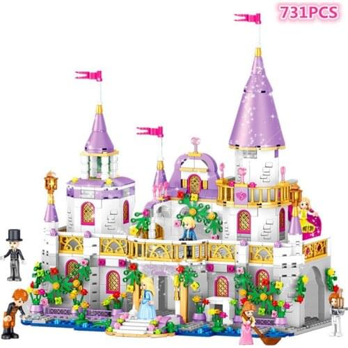 Building Blocks Compatible Friends Windsor Castle Princess Prince house carriage Bricks Toys for girls boys children Model Gift
