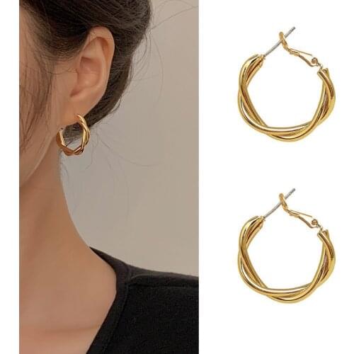 Small Huggie Hoop Earrings for Women Gold/Silver Color Twist Simple Round Female Fashion Jewelry 2020 New Bijoux