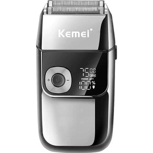 USB Rechargeable Hair Clipper Metal Body LED LCD Display Waterproof Double Mesh Mens Electric Shaver KM-2028 Barber Trimmer