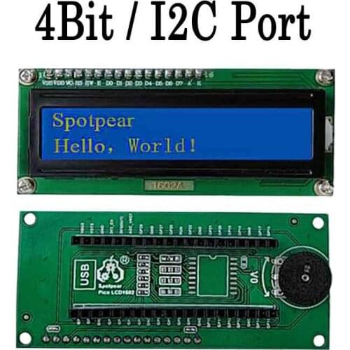 LCD1602 Display Module for Raspberry Pi Pico 4Bit or I2C Pico Screen LCD