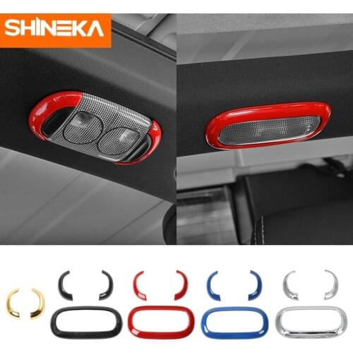SHINEKA Interior Mouldings ABS Car Interior Reading Light Frame Decoration Cover Trim Stickers For Jeep Wrangler JK 2011-2017