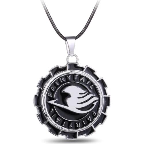MS JEWELS Cartoon Anime Jewelry Fairy Tail Black Turnable Pendant Necklace Quality Jewelry