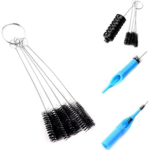 5pcs Tattoo Needle Tip Steel Brushes Kit Set Spray Airbrush Cleaning Tool