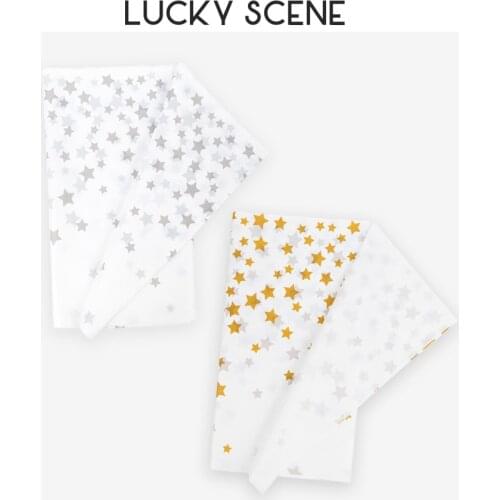 Plastic Gold Silver Star Print Plastic Table Cloth Disposable Table Linen for Wedding Party Birthday Celebration S01065
