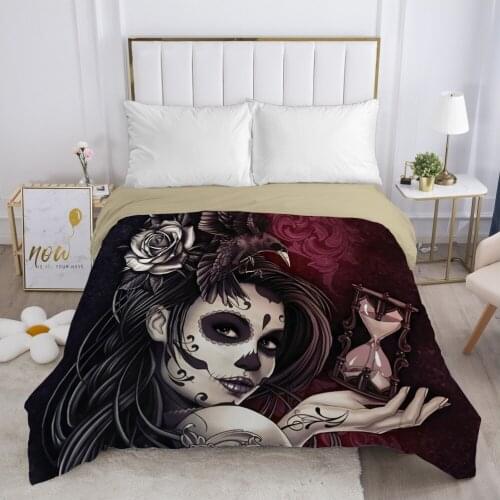 Skull Woman lady Duvet cover Quilt/Blanket/Comfortable Case 140x200 240x220 Queen King Single Bedding for Home hourglass