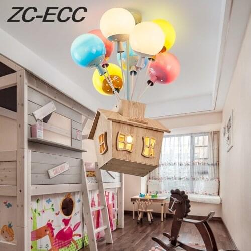 ZC-ECC balloon chandelier children 's room flying house lamp boy girl Nordic modern minimalist bedroom chandelier Free Shipping