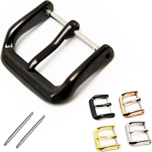 Stainless Steel Watch Buckle 12mm 14mm 16mm 18mm 20mm 22mm Metal Silver Gold Black Watchbands Strap Clasp Watch Accessory