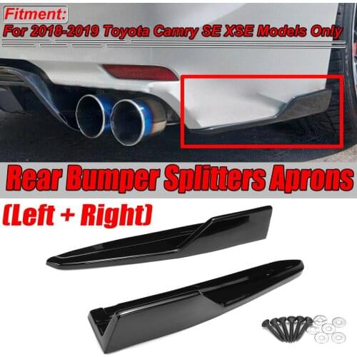 Black/ Carbon Fiiber Look Car Rear Bumper Splitters Lip Diffuser Guard Protection Aprons For Toyota For Camry SE XSE 2018-2019