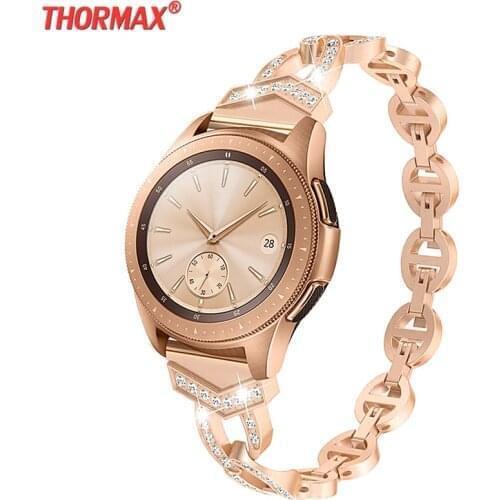 Women Diamond Bracelet for Samsung Galaxy Watch 46/42mm/Active Band for Samsung Gear S3 Quick Release Strap Metal Wrist Belt sam